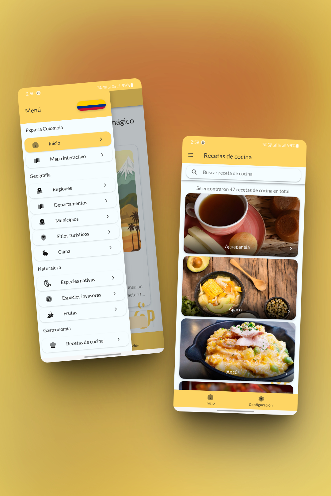 Vista previa de la aplicación Caffy